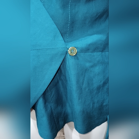 Ashley Stewart Wrap Top Plus Size 16W NWT Short Sleeve Button Accents Belted - Picture 8 of 11